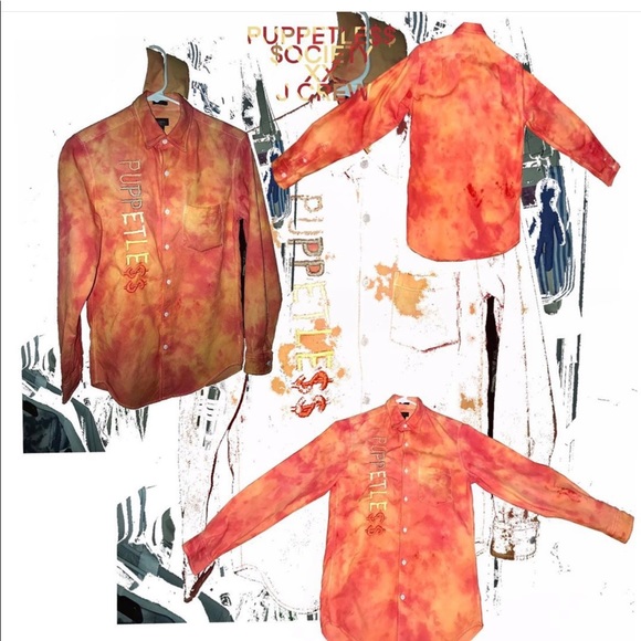 Embroidered and hand dyed Jcrew button up - Picture 4 of 5